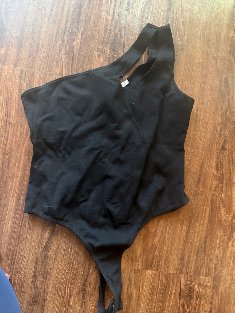 Timing Black One-Shoulder Bodysuit